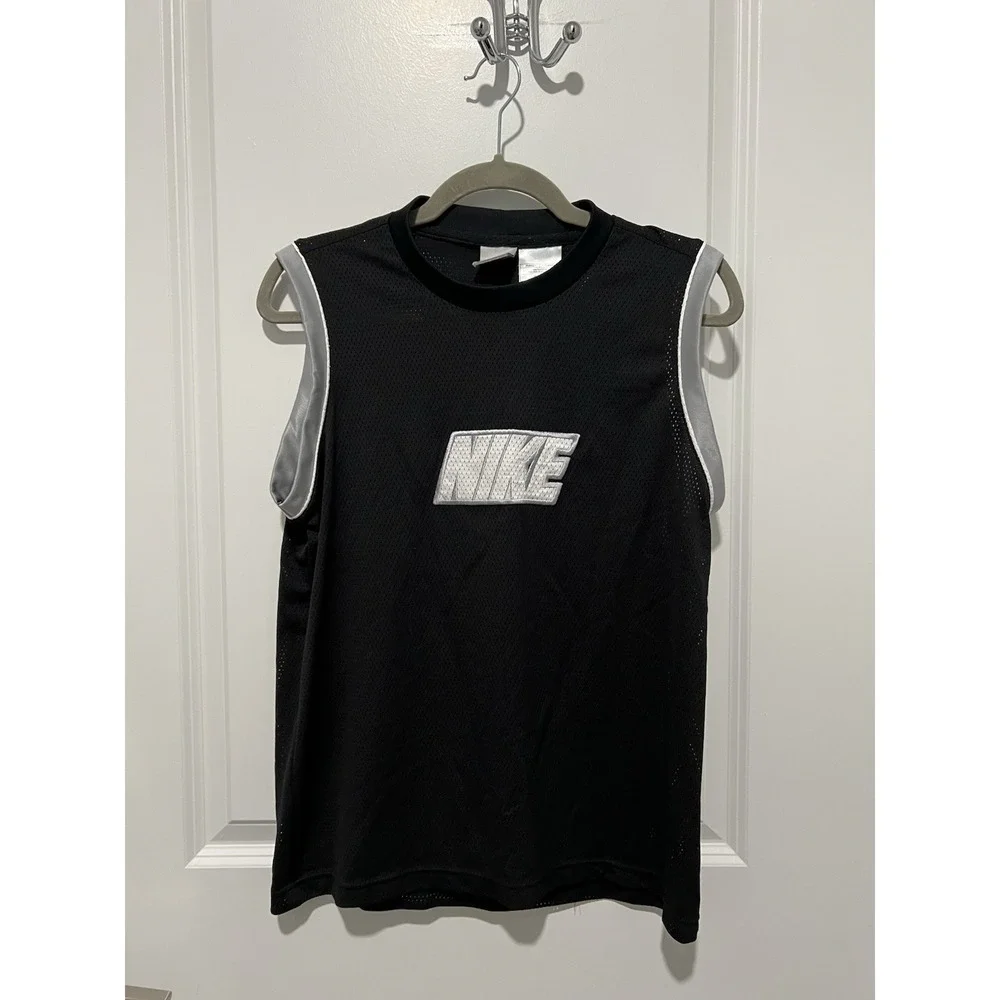 Vintage Nike Basketball Jersey Boys‎ Size Large (14-16) Black Y2K